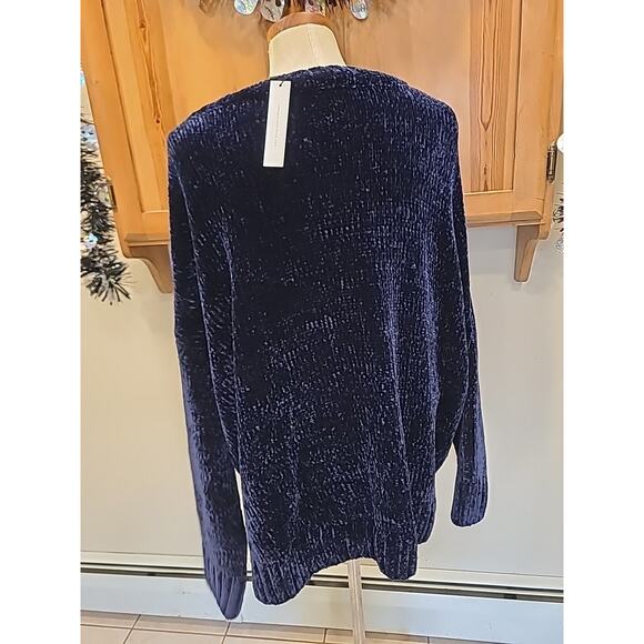 Sanctuary Cozy Soft Velvet Blue Sweater Plus Size 3X New - Picture 6 of 9